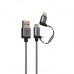Verbatim Lightning 120cm Metallic 2-in-1 Cable - Black
